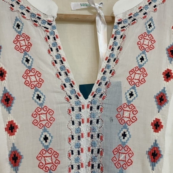 Guadalupe Design | NWT Gracie Viscose Embroidered Kaftan Beach Coverup Dress OS - Picture 16 of 17